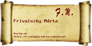 Frivalszky Márta névjegykártya