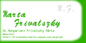 marta frivalszky business card