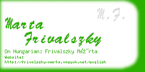 marta frivalszky business card